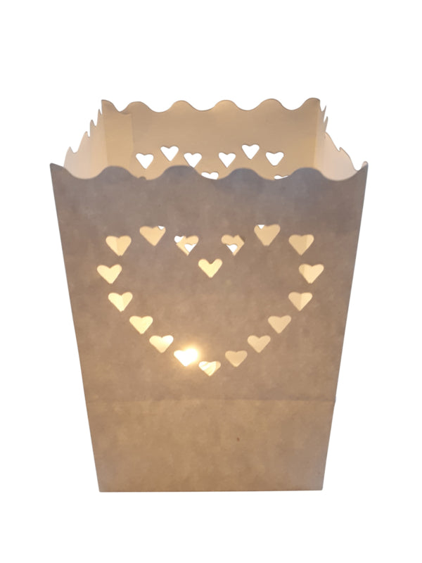 Candlebag Hartjes midi - 10 kleine kaarszakjes