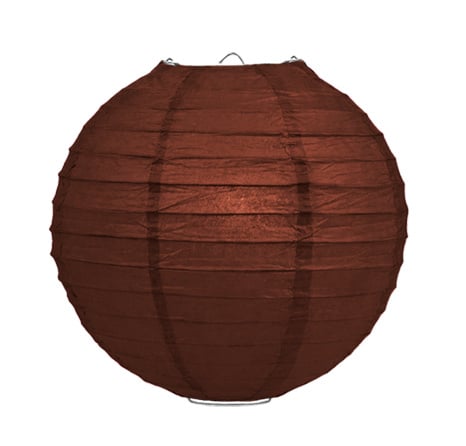 Bruine lampion rijstpapier 35 cm