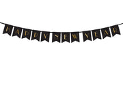 Letter banner Happy New Year zwart - 1.70 m