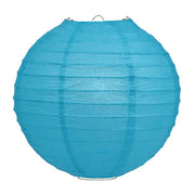 Azuurblauwe lampion rijstpapier 50 cm