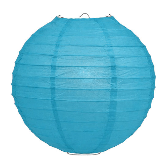 Azuurblauwe lampion rijstpapier 50 cm