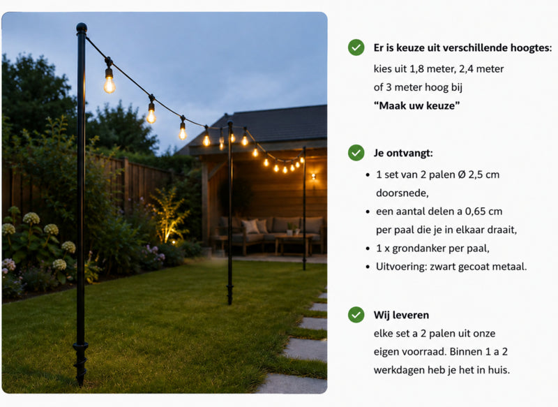 Palen om prikkabel op te hangen