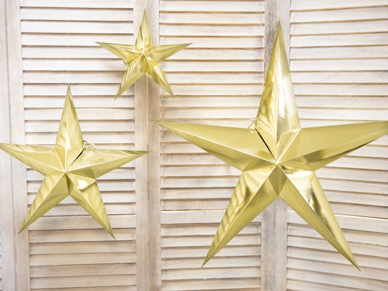 Kerstster goud van papier - 45 cm