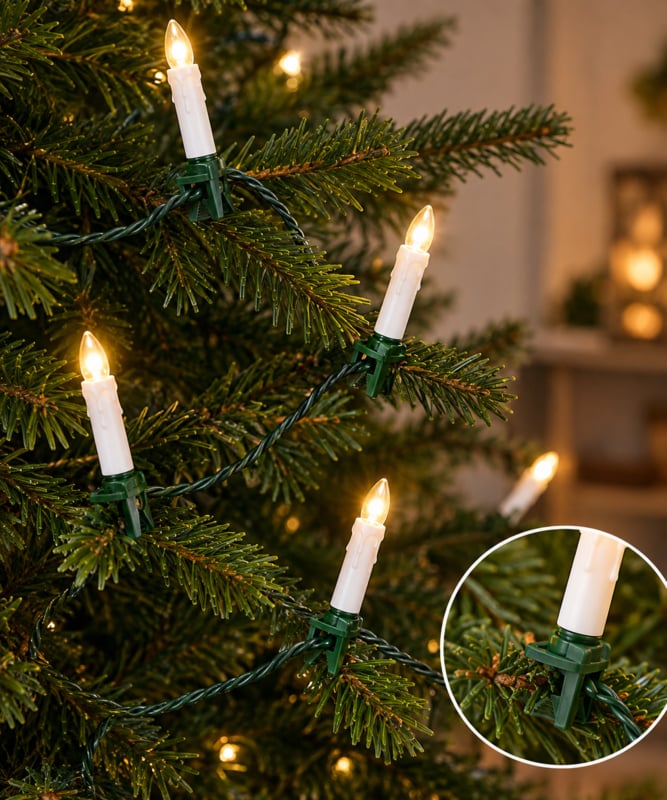 Lumineo LED kaarsjes kerstboomverlichting 11 meter - 30 kaarsjes