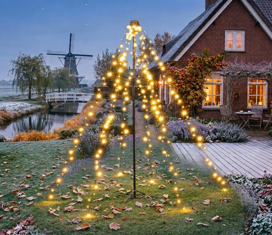 Kerstboom voor buiten vlaggenmast