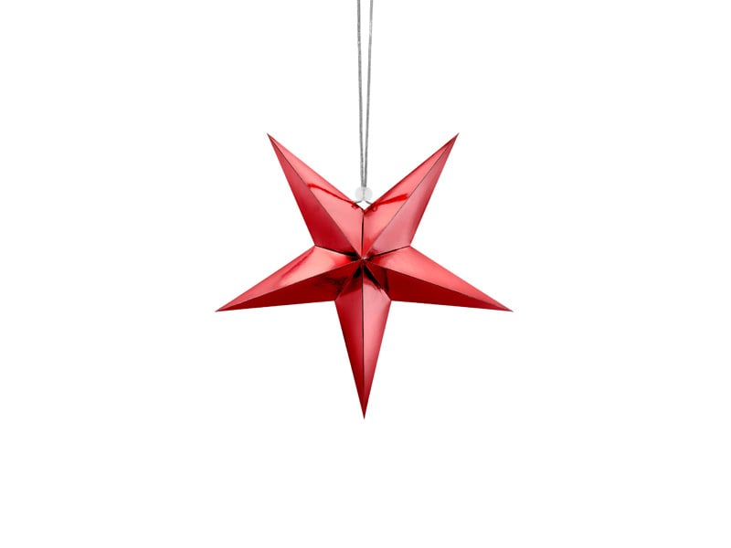 Kerstster rood van papier - 30 cm