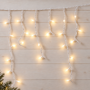 Ijspegel kerstverlichting warm wit 3 meter wit snoer door koppelbaar