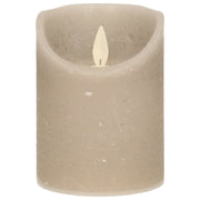 LED kaars taupe echte wax 10 cm hoog