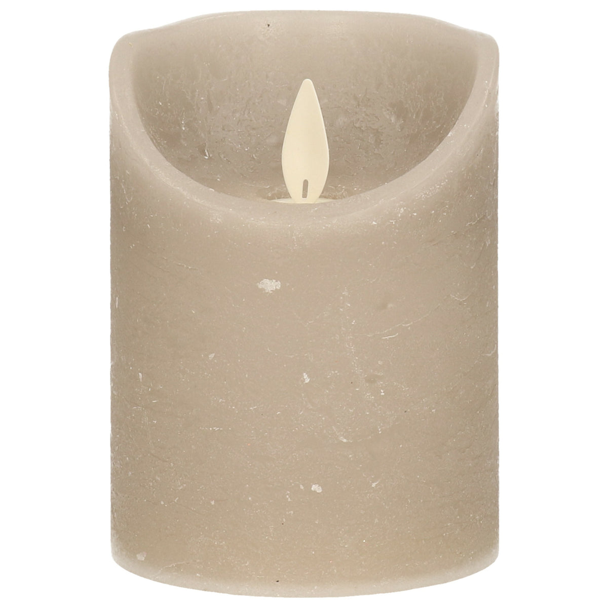 LED kaars taupe echte wax 10 cm hoog