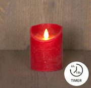 Rode wax LED kaars realistische vlam en timer