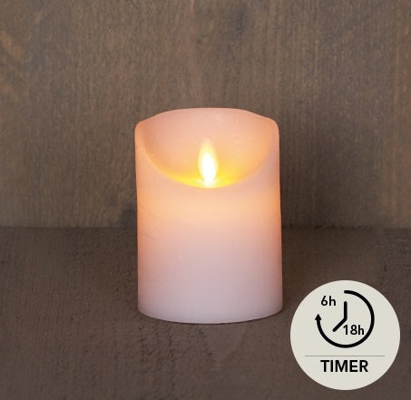 Witte LED waxkaars op batterijen met timer