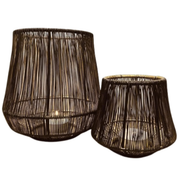 Set draadlantaarn zwart 2 stuks