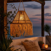 Grote jute hanglamp solar sfeerverlichting boho stijl 