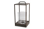 Zwarte lantaarn countryfield met cillinder glas