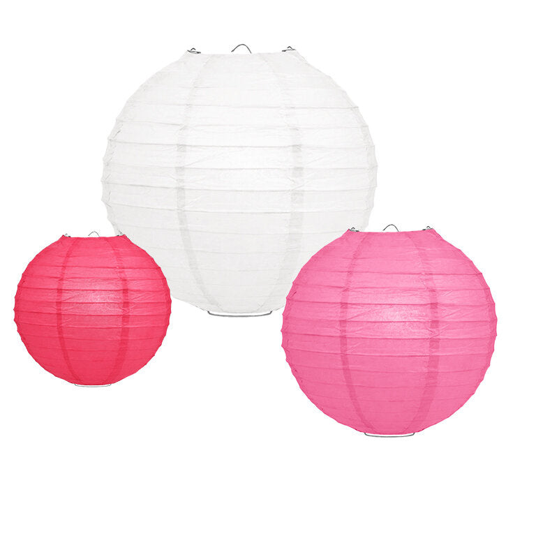 Lampionpakket 10 stuks - Fuchsia, roze en witte lampionnen