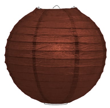 Bruine lampion rijstpapier 50 cm