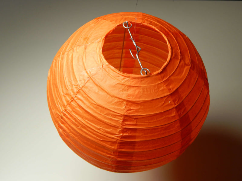 Oranje lampion rijstpapier 20 cm
