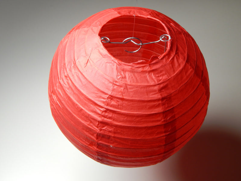 Rode lampion rijstpapier 20 cm