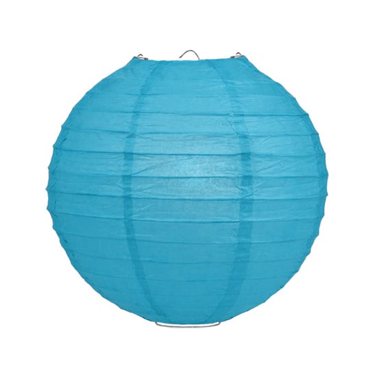 Azuurblauwe lampion rijstpapier 35 cm