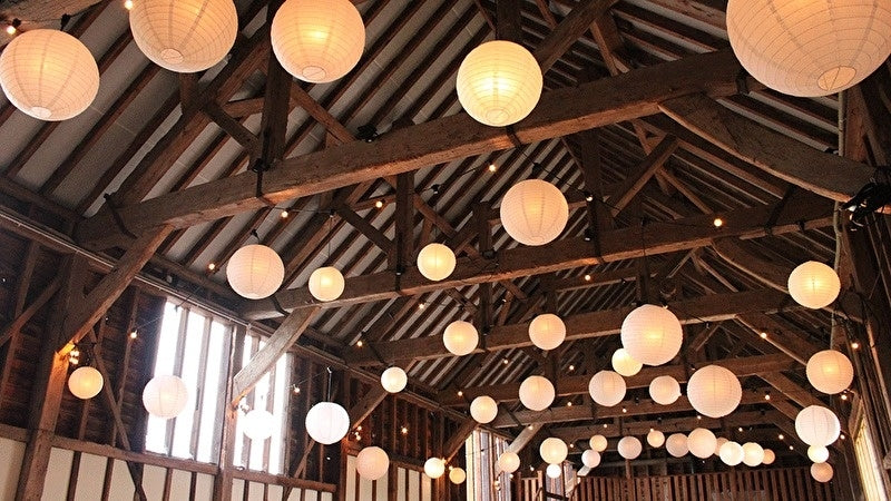 Witte lampion rijstpapier 50 cm