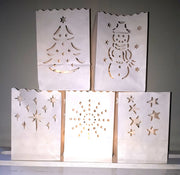 Kerstmix kaarszakjes 5 verschillende designs - 10 stuks
