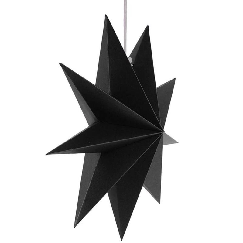 Zwarte kerstster papier met 9 punten - 40 cm