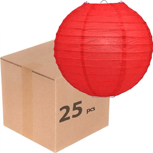25x rode papieren lampionnen van 50 cm