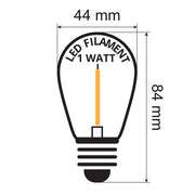Filament led lamp warm wit 2200K - 1 Watt