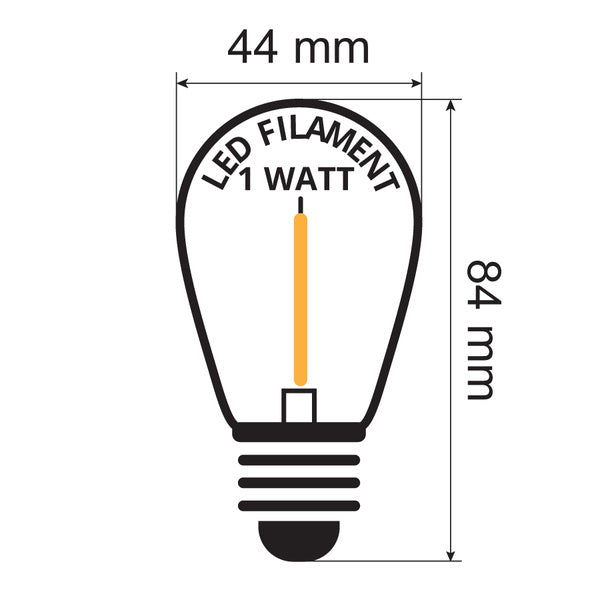 Filament led lamp warm wit 2200K - 1 Watt