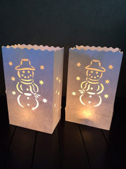 Candle bag Sneeuwpop - 10 grote kaarsenzakken