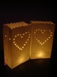 Candle bag Hartjes - 10 grote kaarszakken