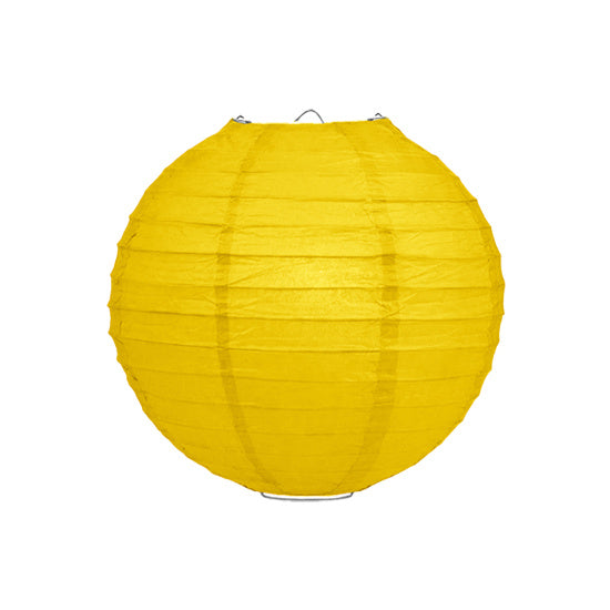 Gele lampion rijstpapier 20 cm