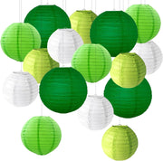 Lampionpakket 100 stuks - Groene en witte lampionnen rijstpapier