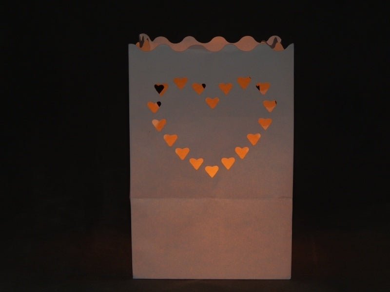 Candlebag Hartjes midi - 10 kleine kaarszakjes