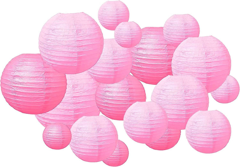 Lampionpakket 35 stuks - Roze papieren lampionnen