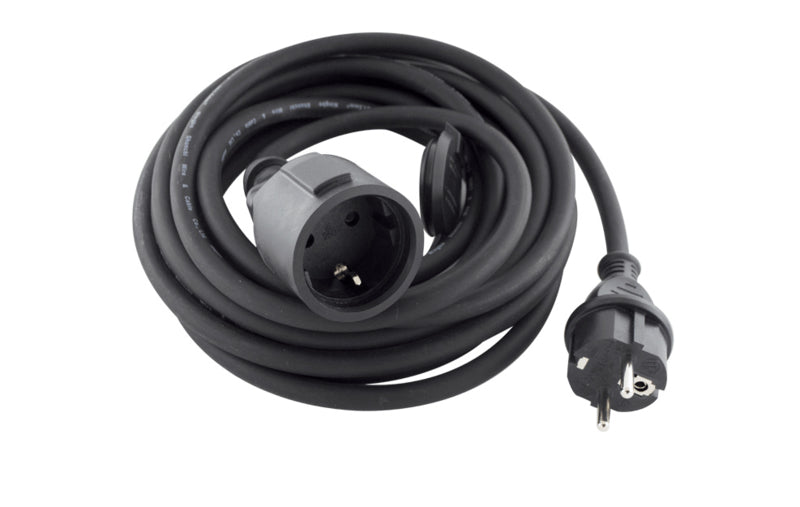 Professioneel zwart rubber verlengsnoer - 3 meter