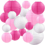 Lampionpakket 100 stuks - Roze en witte lampionnen rijstpapier