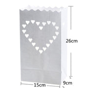 Candle bag Hartjes - 10 grote kaarszakken