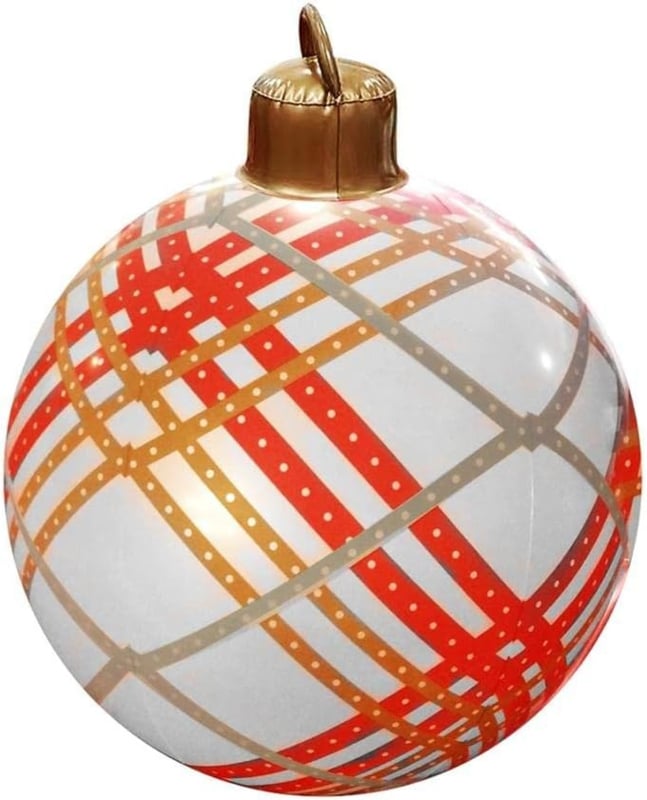 Grote kerstbal 60 cm - ruiten-strepen-stippen