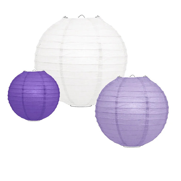 Lampionpakket 10 stuks - Paarse, lila en witte lampionnen