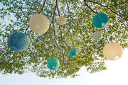 Lampionnenpakket 18 stuks - Blauwe en Witte papieren lampionnen