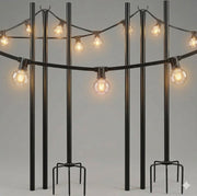 Metalen paal voor lichtsnoer 1,8 meter - set a 2 stuks