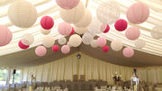 Lampionnenpakket 60 stuks - Roze en wit