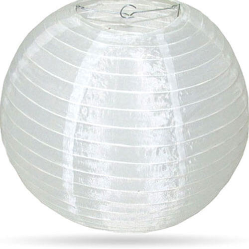 Witte nylon buitenlampion 50 cm