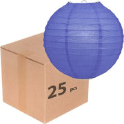 25x donkerblauwe papieren lampionnen van 50 cm