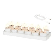 Set 12 LED waxinelichtjes oplaadbaar