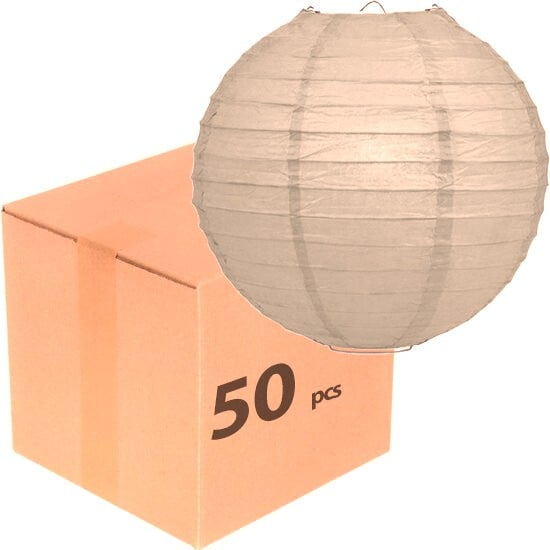 25x warm grijze papieren lampionnen van 50 cm
