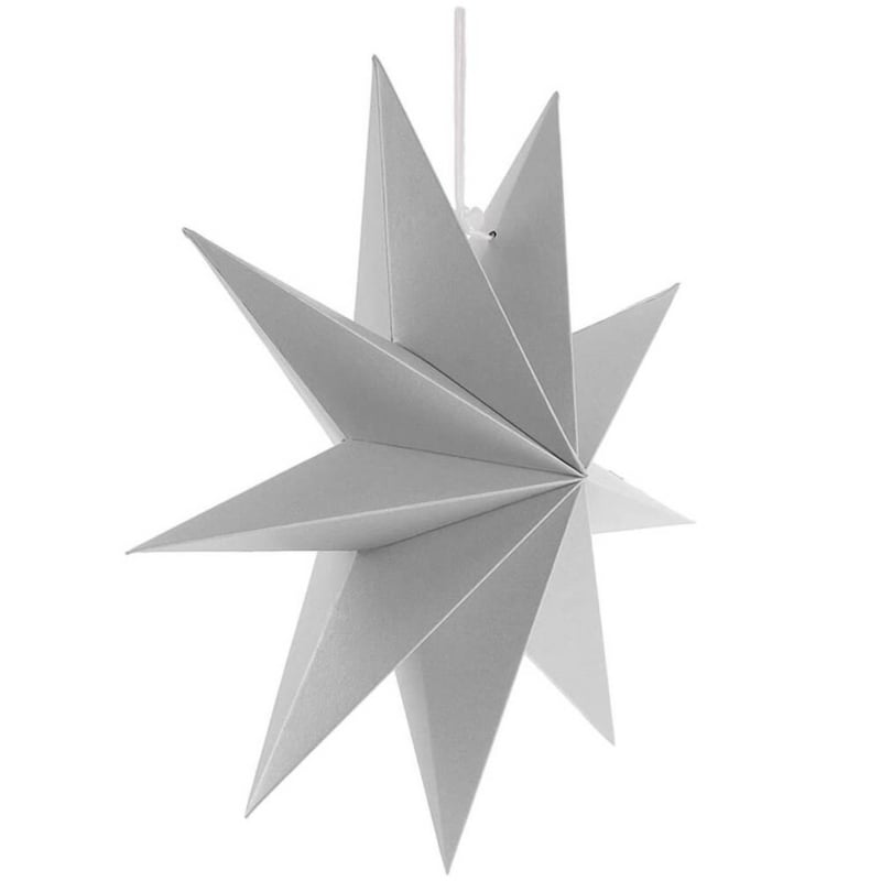 Witte kerstster papier met 9 punten - 40 cm
