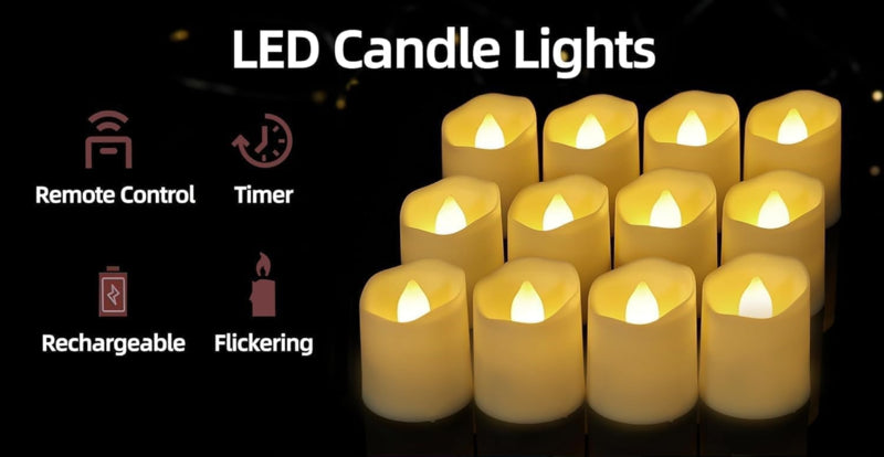 10 Led kaarsjes met afstandsbediening + timer