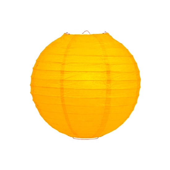 Donkergele lampion rijstpapier 20 cm